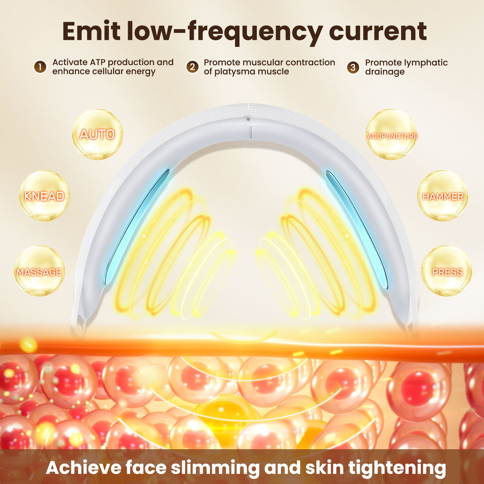 6-Mode 8-speed Micro-current EMS Face Slimming Device V-type