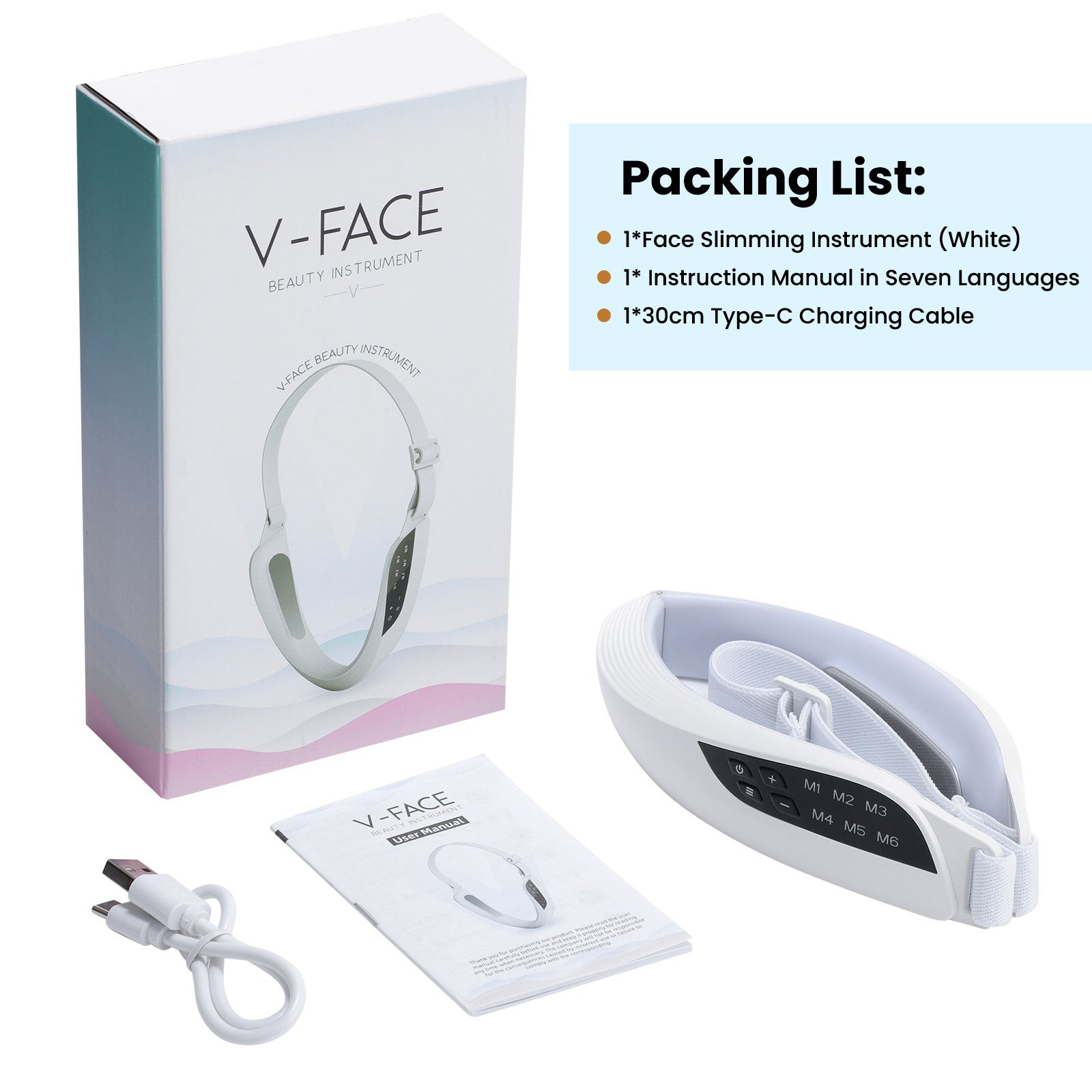 6-Mode 8-speed Micro-current EMS Face Slimming Device V-type